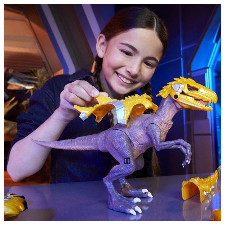 ARMOSAURS-552284-EUC-Armosaurs Armor-Up Dinosaur- Yellow Raptor - Blaze