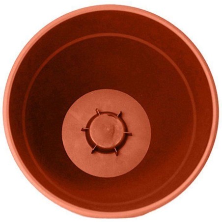 Pot de fleurs Rond - Ø 50 cm - EDA - OSAKA - 56,8 L - Intérieur/Extérieur - Ø 52 x H. 42,9 cm - Orange Terre Battue