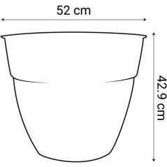 Pot de fleurs Rond - Ø 50 cm - EDA - OSAKA - 56,8 L - Intérieur/Ext