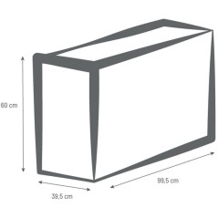 Jardiniere Muret - EDA - Volcania - 116 L - Intérieur/Extérieur - Décor Pierre - 99,5 x 39,5 x H. 60 cm - Beige Calcaire