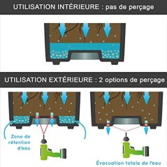 Jardiniere Muret - EDA - Volcania - 116 L - Intérieur/Extérieur - D