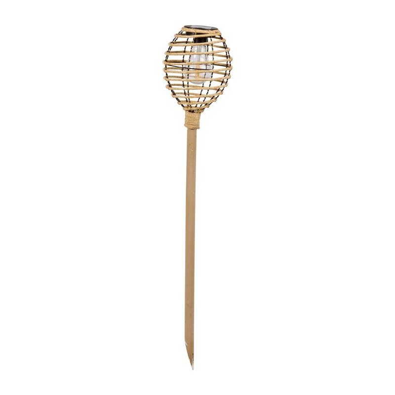 Torche solaire - SMART SOLAR - Lumina Faux Rottin - Naturel - H70 cm