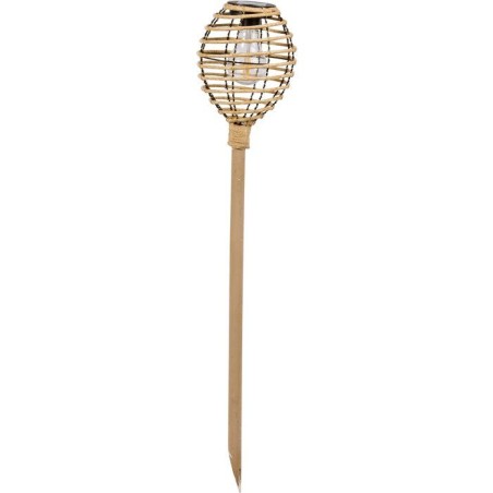 Torche solaire - SMART SOLAR - Lumina Faux Rottin - Naturel - H70 cm