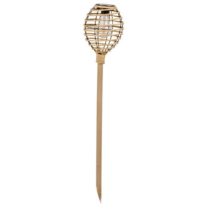 Torche solaire - SMART SOLAR - Lumina Faux Rottin - Naturel - H70 cm