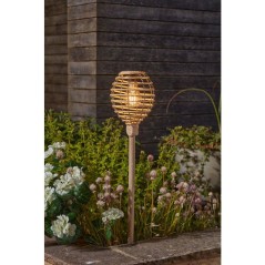 Torche solaire - SMART SOLAR - Lumina Faux Rottin - Naturel - H70 cm