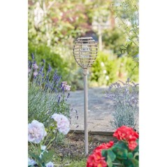Torche solaire - SMART SOLAR - Lumina Faux Rottin - Naturel - H70 cm