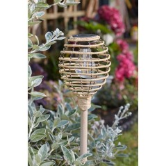 Torche solaire - SMART SOLAR - Lumina Faux Rottin - Naturel - H70 cm