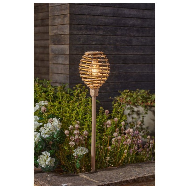 Torche solaire - SMART SOLAR - Lumina Faux Rottin - Naturel - H70 cm