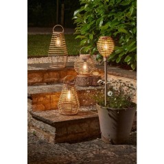 Torche solaire - SMART SOLAR - Lumina Faux Rottin - Naturel - H70 cm