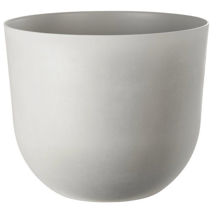 Pot de fleurs rond - GARDEN ID - Swing Rond - Ø 30 - 13 L - H 25 cm - Pierre Blanche