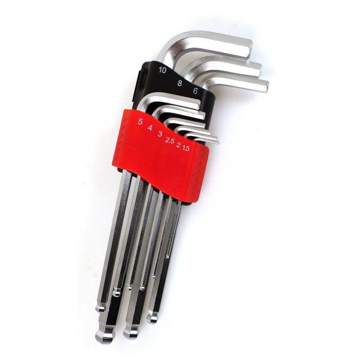 9 Clés hexagonales 1,5 a 10 mm - PRECISION STEEL 9 Clés hexagonales 1,5 a 10 mm - PRECISION STEEL