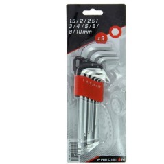 9 Clés hexagonales 1,5 a 10 mm - PRECISION STEEL
