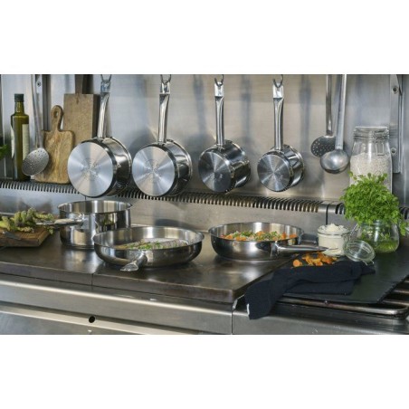 Poele - BAUMALU - Ligne Professionnelle 28 - Inox - Large diametre - Haute résistance