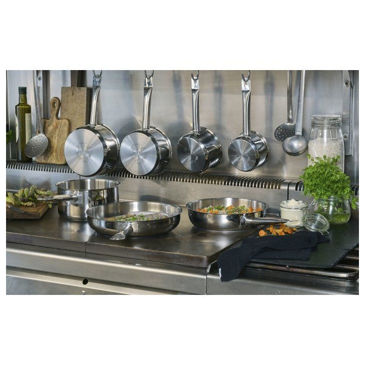 Poele - BAUMALU - Ligne Professionnelle 28 - Inox - Large diametre - Haute résistance