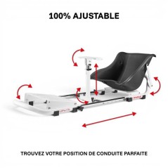 Cockpit de simulation racing - OPLITE - NitroKart V2 - Blanc - Ergonom