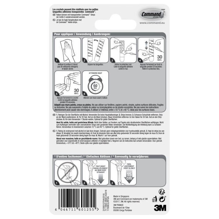 3M COMMAND Mini crochet clear - Transparent 3M COMMAND Mini crochet clear - Transparent