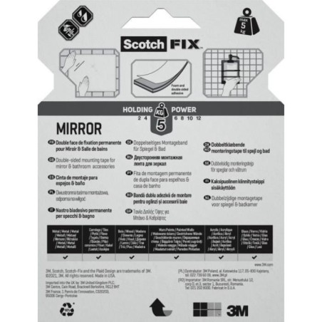 3M Ruban adhésif double face miroir - 1,5mx19mm