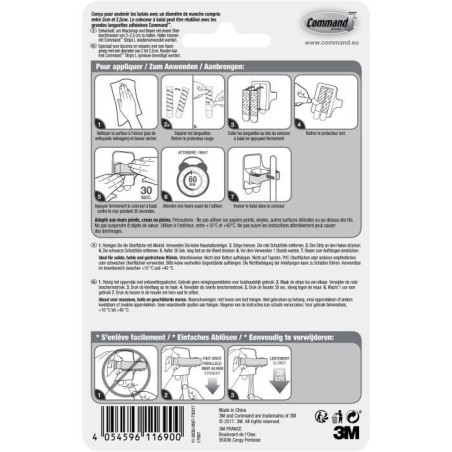 3M Crochet Plastique Coinceur - Blanc