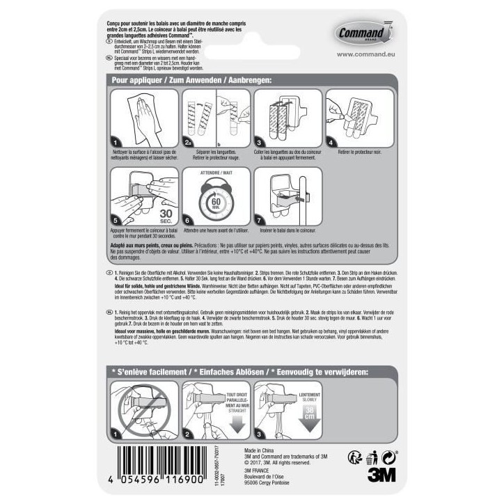 3M Crochet Plastique Coinceur - Blanc