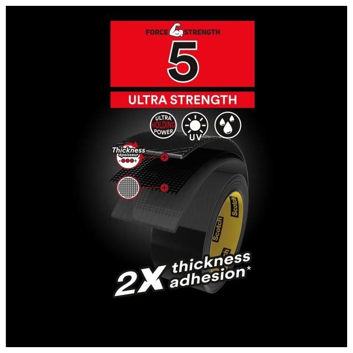 3M Toile de Réparation Extremium Ultra - Noir - 25mx48mm
