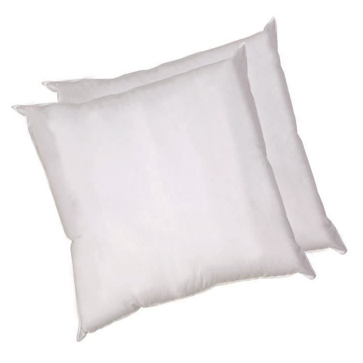 BLANREVE Lot de 2 Oreillers en coton - 60 x 60 cm - Blanc