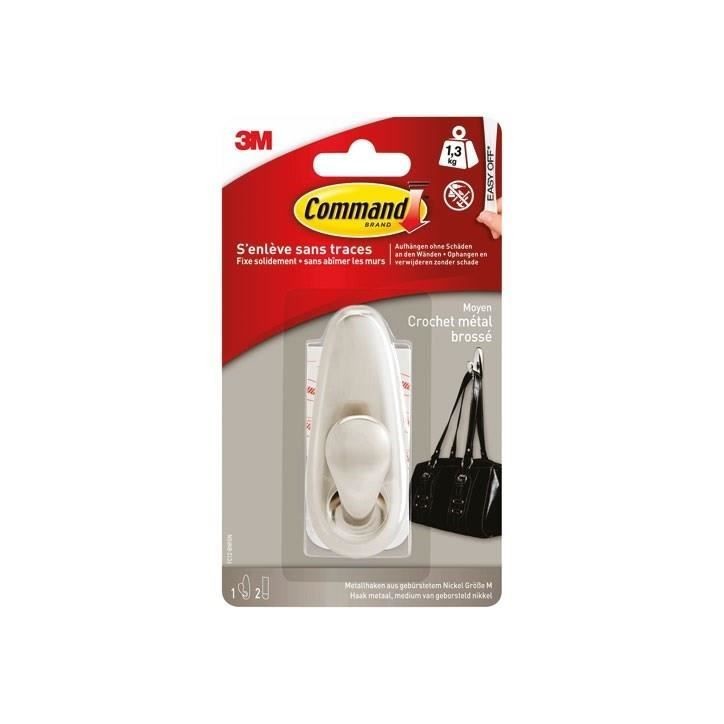 3M Crochet Métal Déco Nickel Brossé - Moyen Modele 3M Crochet Métal Déco Nickel Brossé - Moyen Modele