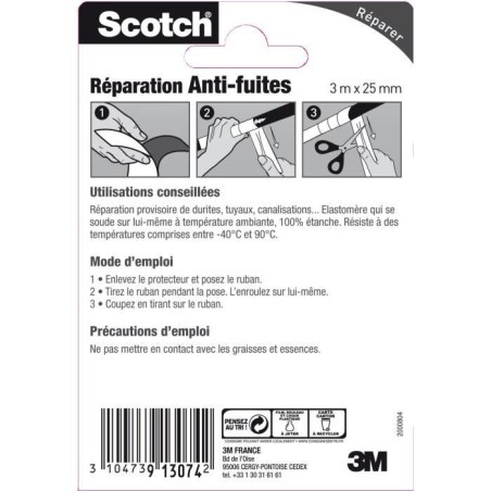3M SCOTCH Ruban adhésif auto-amalgamant - 3 m x 25 mm - Noir