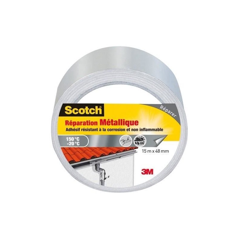 3M SCOTCH Ruban adhésif - 15 m x 48 mm - Spécial surface métallique