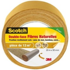 3M SCOTCH Double-face - 20 m x 50 mm - Fibre naturelle