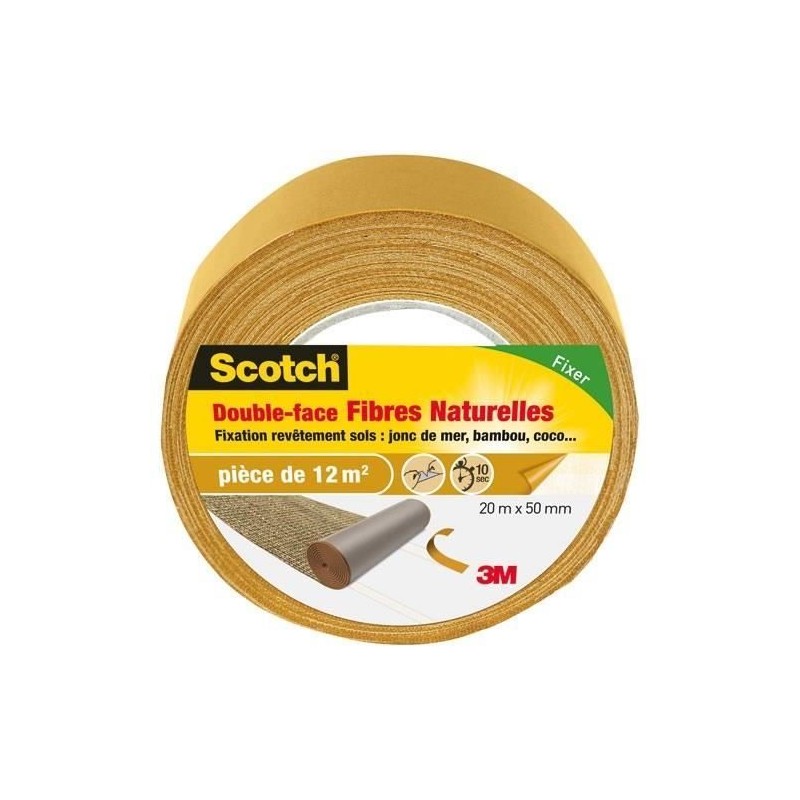 3M SCOTCH Double-face - 20 m x 50 mm - Fibre naturelle