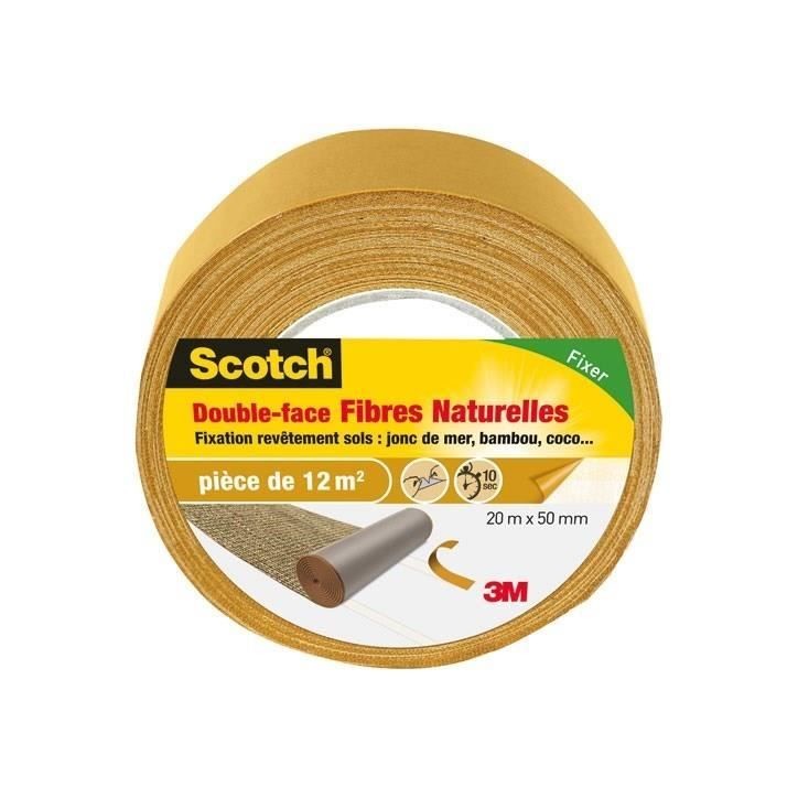 3M SCOTCH Double-face - 20 m x 50 mm - Fibre naturelle