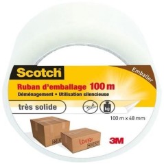 3M SCOTCH Ruban adhésif d'emballage - 100 m x 48 mm - Transparent