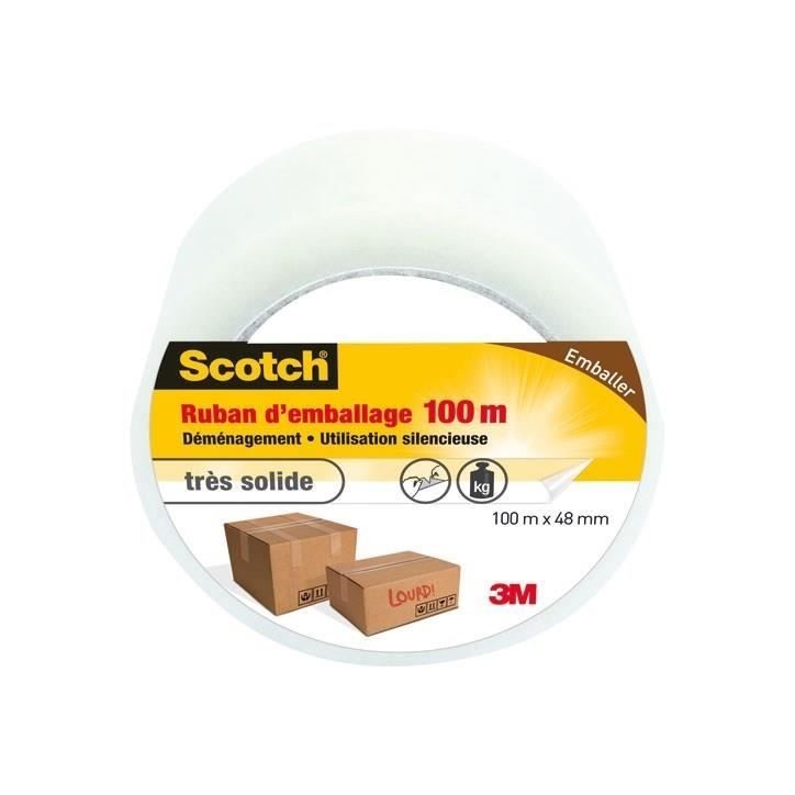 3M SCOTCH Ruban adhésif d'emballage - 100 m x 48 mm - Transparent