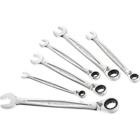 Coffret de 6 clés mixtes a cliquets FACOM -467B.JE6PB - Ouvertures de