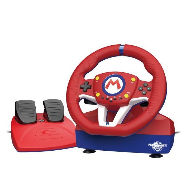 Volant de course - HORI - Mario Kart World Racing Wheel Pro Mini - Bouton C - Pédales - Nintendo Switch 2