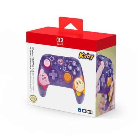 Manette sans fil Horipad Turbo Nintendo Switch 2 - HORI - Bouton C - Autonomie 10 h - Câble USB-C - Motif Kirby et Waddle Dee