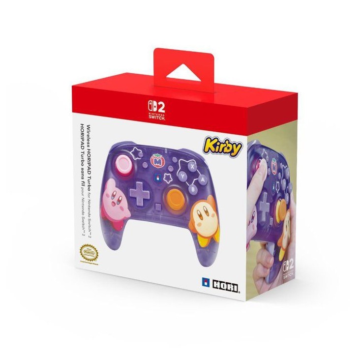 Manette sans fil Horipad Turbo Nintendo Switch 2 - HORI - Bouton C - Autonomie 10 h - Câble USB-C - Motif Kirby et Waddle Dee Manette sans fil Horipad Turbo Nintendo Switch 2 - HORI - Bouton C - Autonomie 10 h - Câble USB-C - Motif Kirby et Waddle Dee