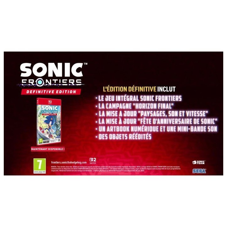 Sonic Frontiers: Definitive Edition • Jeu Nintendo Switch 2 Sonic Frontiers: Definitive Edition • Jeu Nintendo Switch 2