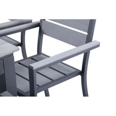 Ensemble table extensible de jardin 180 - 240 cm + 6 fauteuils alumini