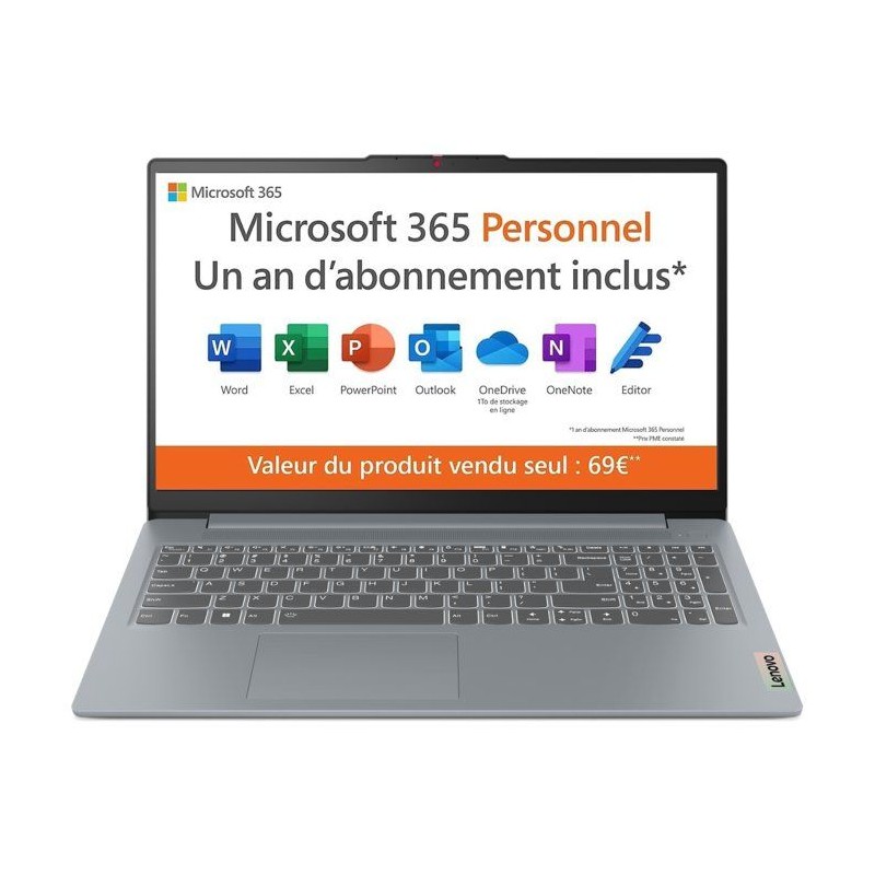 PC Portable LENOVO IdeaPad Slim 3 15AMN8 | Windows 11 S mode - 15'' FH