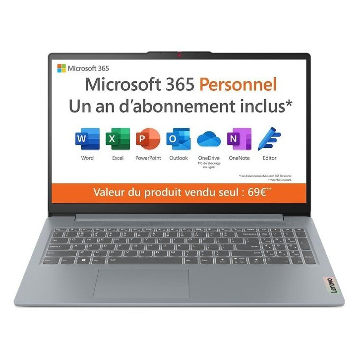 PC Portable LENOVO IdeaPad Slim 3 15AMN8 | Windows 11 S mode - 15'' FHD - Athlon 10 - RAM 8 Go - SSD 128 Go - AZERTY PC Portable LENOVO IdeaPad Slim 3 15AMN8 | Windows 11 S mode - 15'' FHD - Athlon 10 - RAM 8 Go - SSD 128 Go - AZERTY