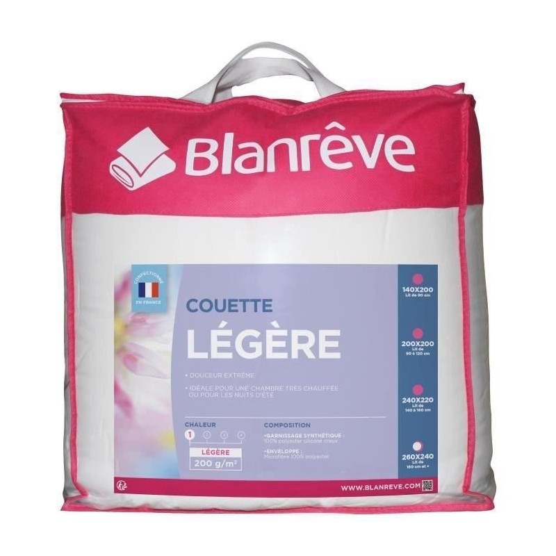 BLANREVE Couette légere en microfibre - 240 x 260 cm - Blanc BLANREVE Couette légere en microfibre - 240 x 260 cm - Blanc