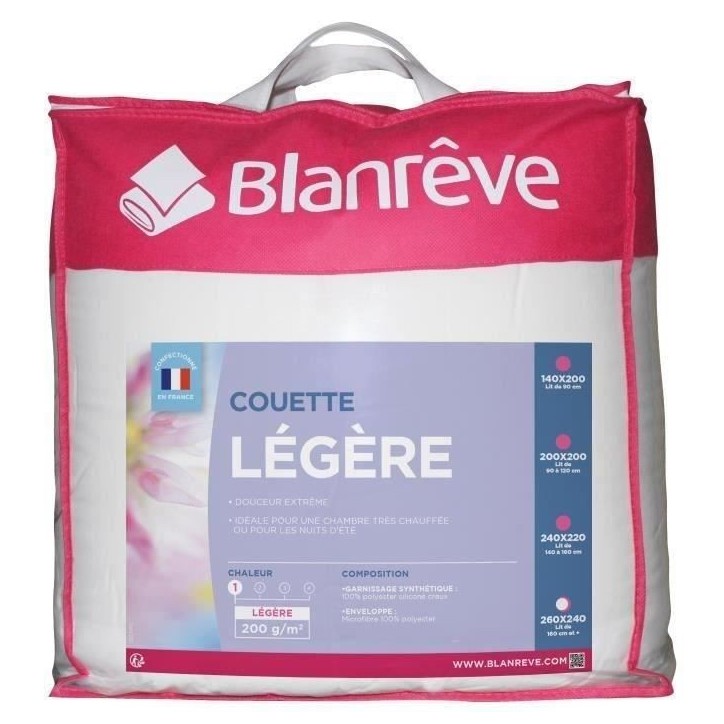BLANREVE Couette légere en microfibre - 240 x 260 cm - Blanc BLANREVE Couette légere en microfibre - 240 x 260 cm - Blanc