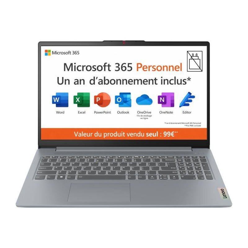 PC Portable LENOVO IdeaPad Slim 3 15AMN8 | Windows 11 - 15'' FHD - Ath