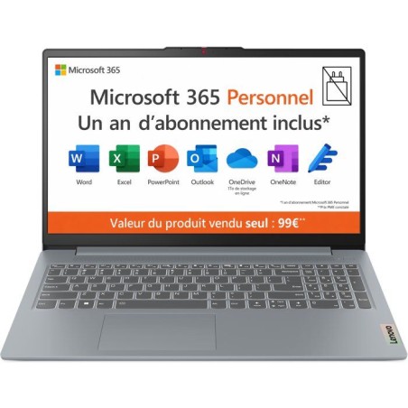 PC Portable LENOVO IdeaPad Slim 3 15AMN8 | Windows 11 - 15'' FHD - Ath
