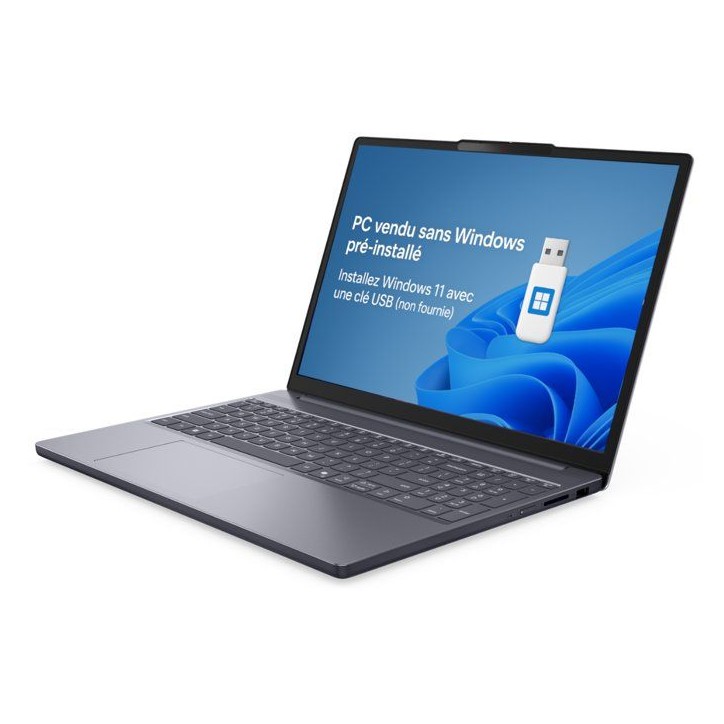 PC portable LENOVO IdeaPad Slim 3 15IPH11 | Sans Windows - 15,3 WUXGA IPS - Intel U7 355 - RAM 16 Go - SSD 512 Go - AZERTY