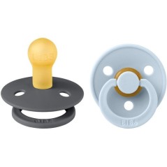 Sucette bébé - BIBS - Colour - Embout rond - Pack de 2 - Caoutchouc