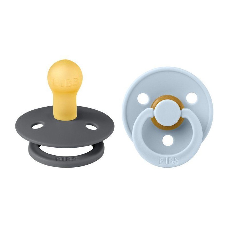 Sucette bébé - BIBS - Colour - Embout rond - Pack de 2 - Caoutchouc