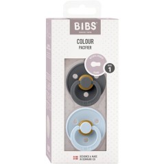 Sucette bébé - BIBS - Colour - Embout rond - Pack de 2 - Caoutchouc naturel - Taille 1 Iron Blush