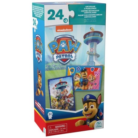 SPINMASTER Pat' Patrouille - 2 Puzzles Lenticulaires 24 pieces - Double visuel, dimensions 22,8 x 15,2 cm - Des 3 ans
